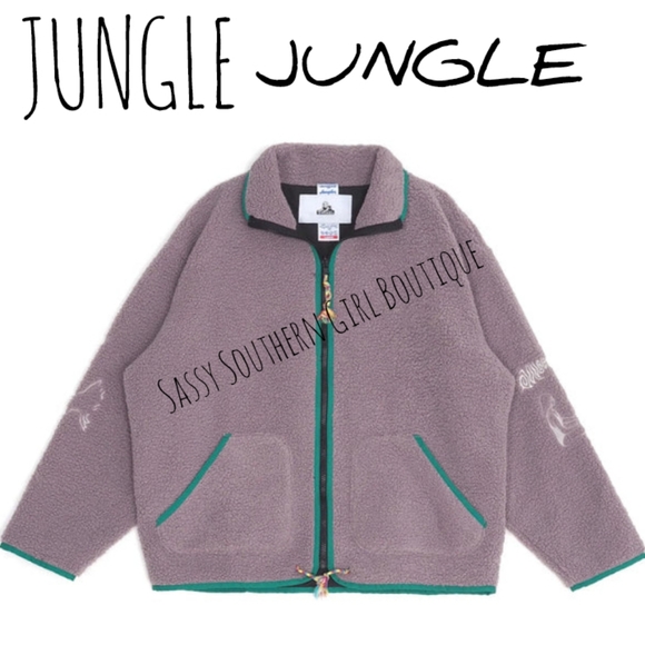 🆕⭐ JUNGLES JUNGLES Sherpa fleece embroidered jacket - Picture 3 of 15